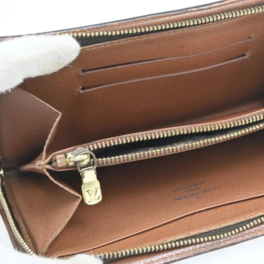 LOUIS VUITTON LV Logo 2 Set Zipper Wallet Monogram Damier Leather Brown 64KC511 - Picture 2 of 13